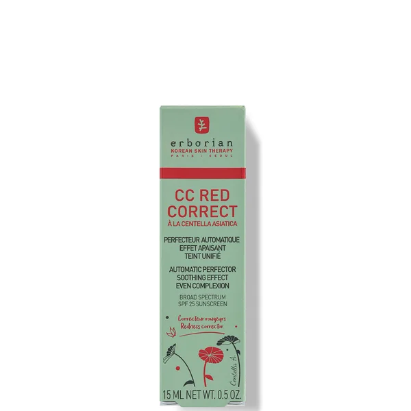 Erborian CC Red Correct - Colour Correcting Anti-Redness Cream With Soothing Effect SPF25 Travel Size 15ml