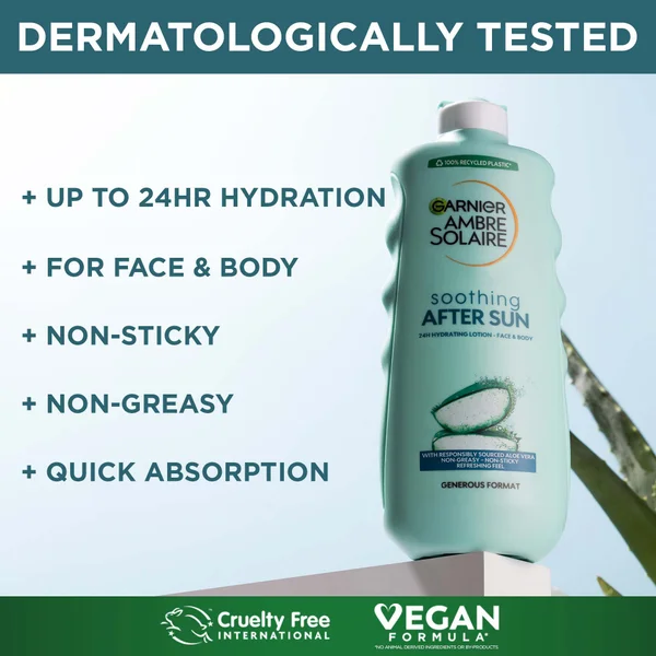 Garnier Ambre Solaire After Sun Lotion For Face & Body With Aloe Vera 175ml