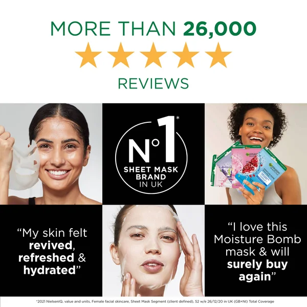 Garnier Charcoal And Algae Purifying And Hydrating Face Sheet Mask For Enlarged Pores 28g