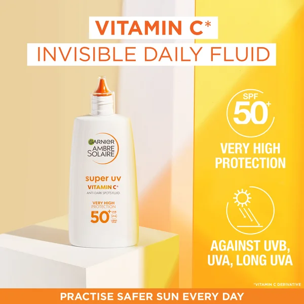 Garnier Glow And Protect Duo: Natural Bronzer Self-Tan Drops And Ambre Solaire Vitamin C Facial SPF50+ Fluid