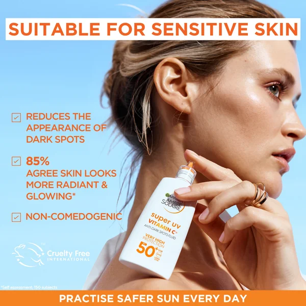 Garnier Glow And Protect Duo: Natural Bronzer Self-Tan Drops And Ambre Solaire Vitamin C Facial SPF50+ Fluid