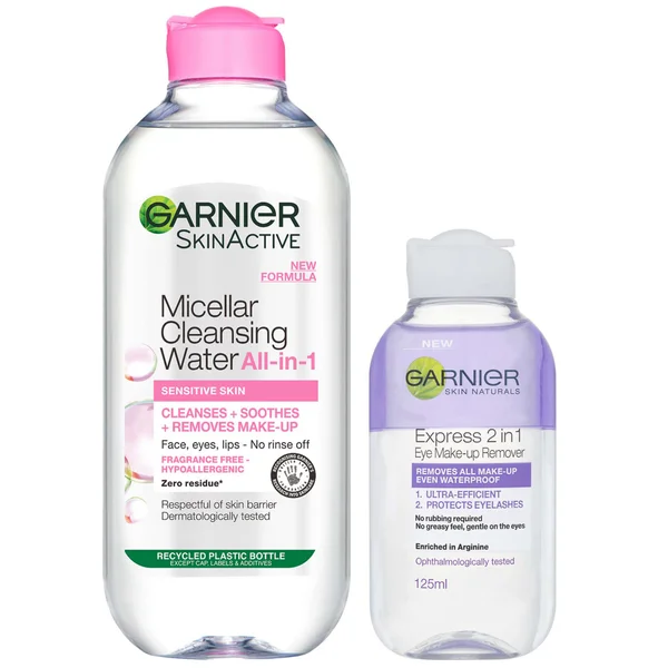 Garnier Micellar Water and Makeup Remover for Sensitive Skin Kit Exclusive (Worth £9.48)