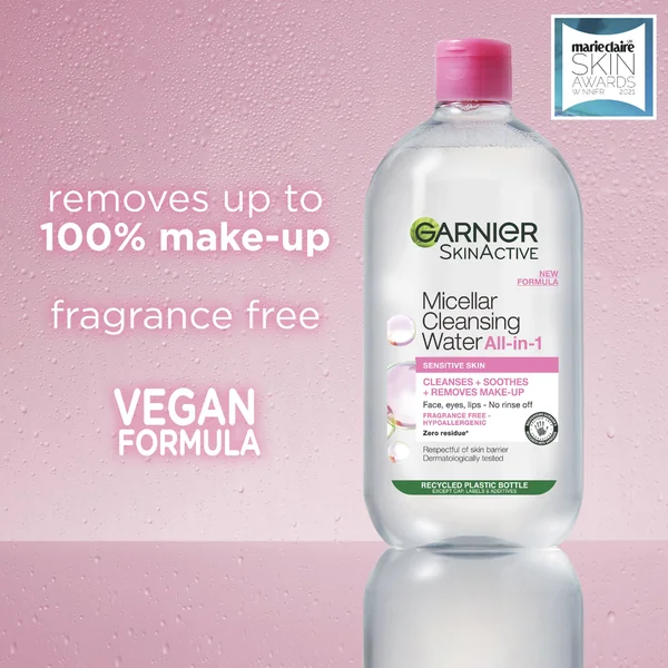 Garnier Micellar Water Facial Cleanser And Makeup Remover For Sensitive Skin 700ml