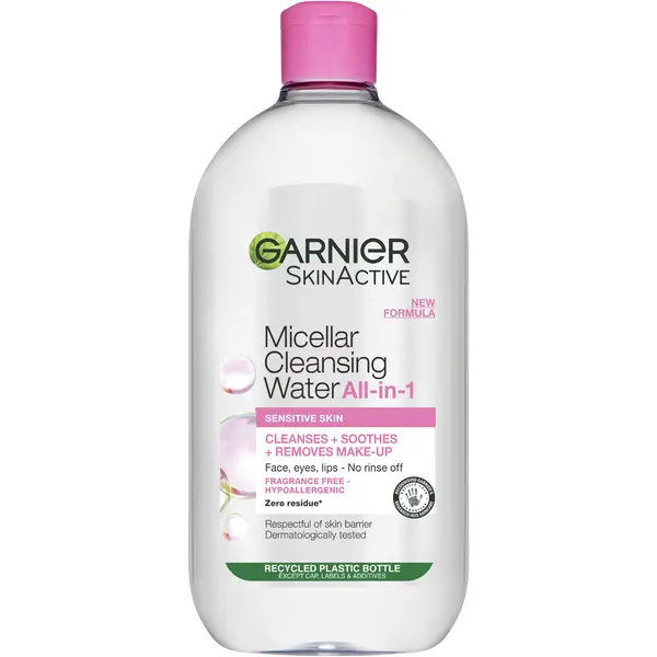 Garnier Micellar Water Facial Cleanser and Makeup Remover for Sensitive Skin 700ml