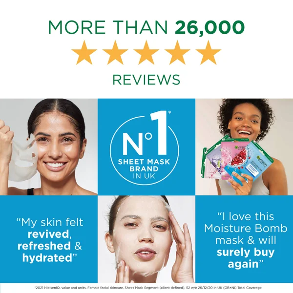 Garnier Moisture Bomb Pomegranate Hydrating Face Sheet Mask