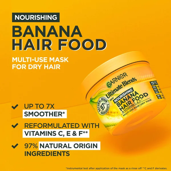 Garnier Ultimate Blends Hair Food Banana 3-in-1 Dry Hair Mask Treatment 390ml