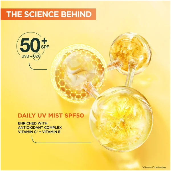 Garnier Vitamin C Brightening Over Make-Up UV Mist Invisible With SPF50+ And Vitamin C 75ml