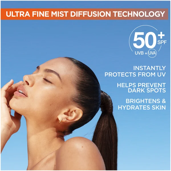 Garnier Vitamin C Brightening Over Make-Up UV Mist Invisible With SPF50+ And Vitamin C 75ml