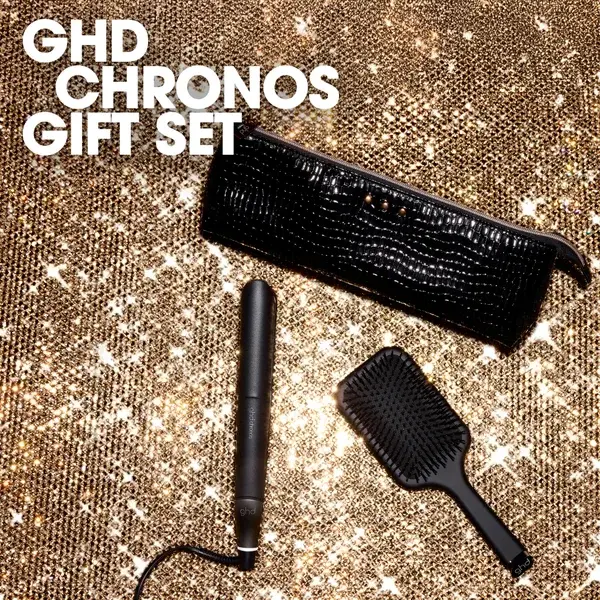 Ghd Chronos Styler Gift Set With Paddle Brush And Styler Bag