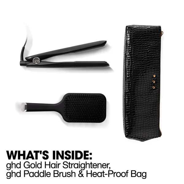 Ghd Gold Styler Gift Set With Detangling Comb And Styler Bag