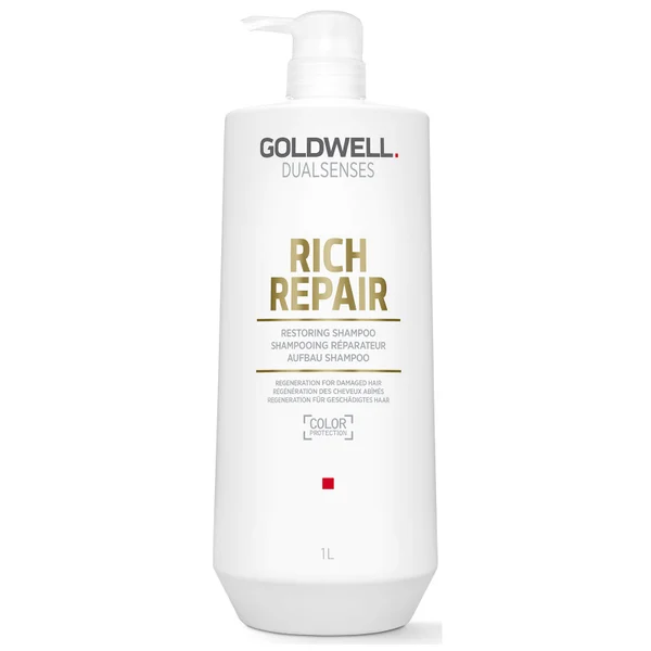 Goldwell Dualsenses Rich Repair Restoring Shampoo And Conditioner For Dry To Severely Damaged Hair 1L Duo (Worth £101)