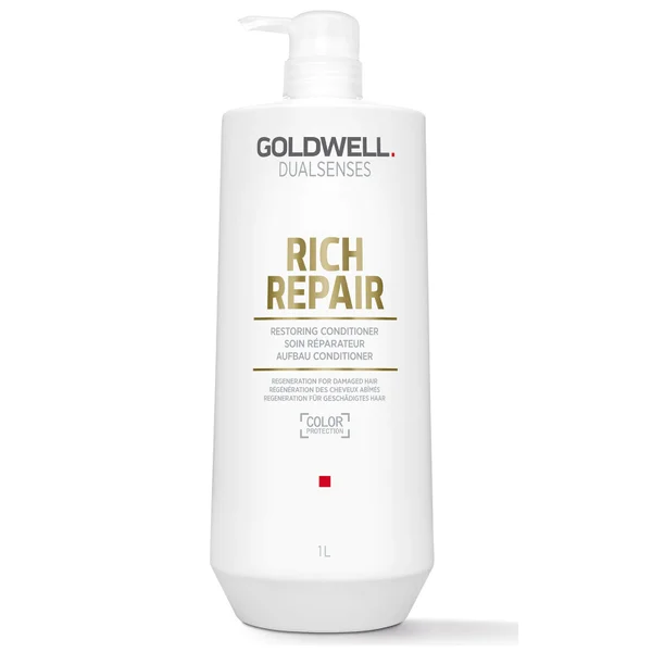 Goldwell Dualsenses Rich Repair Restoring Shampoo And Conditioner For Dry To Severely Damaged Hair 1L Duo (Worth £101)