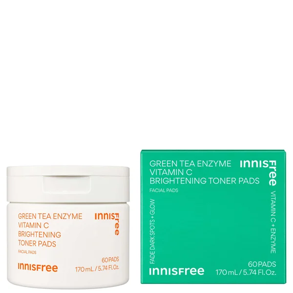 INNISFREE Green Tea Enzyme Vitamin C Brightening Toner Pads - 60 Pads