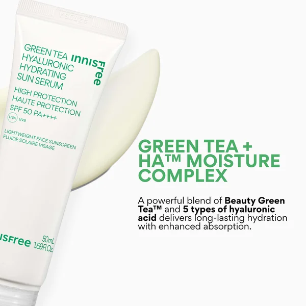 INNISFREE Green Tea Hyaluronic Moist Sun Serum SPF50 50ml