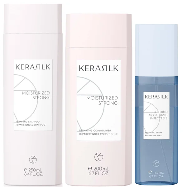 KERASILK Ultimate Repair Bundle Shampoo Conditioner and Repairing Spray