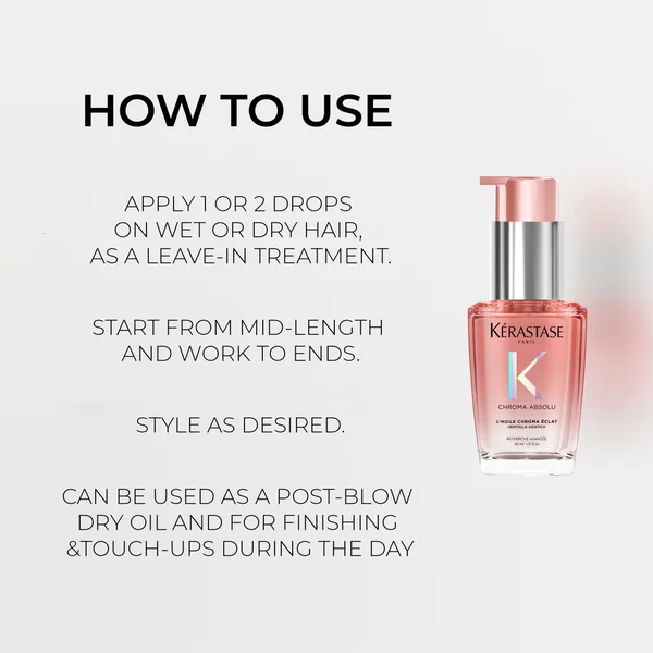 Kérastase Chroma Absolu L'huile Chroma Éclat Radiance Sublimating Hair Oil For Colour-Treated Hair