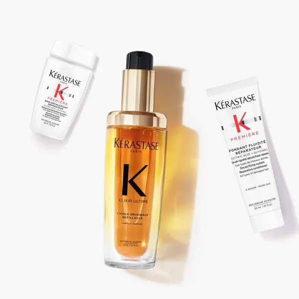Kérastase Elixir Ultime Hair Oil 75ml With Mini Deluxe Première Shampoo And Conditioner 30ml Duo