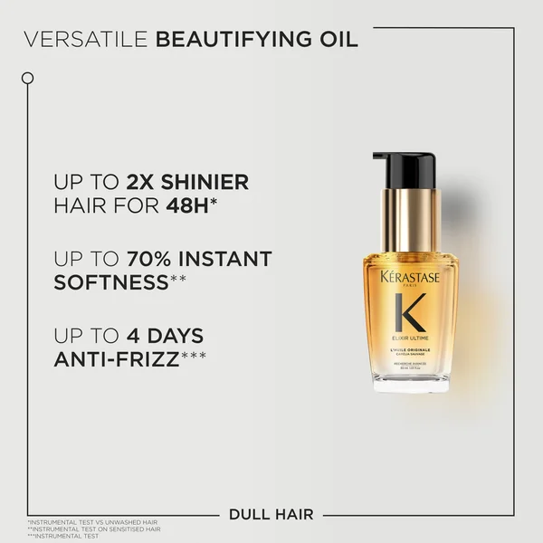 Kérastase Elixir Ultime Hair Oil L'Huile Originale For All Hair Types With Argan Oil & Heat Protection 30ml