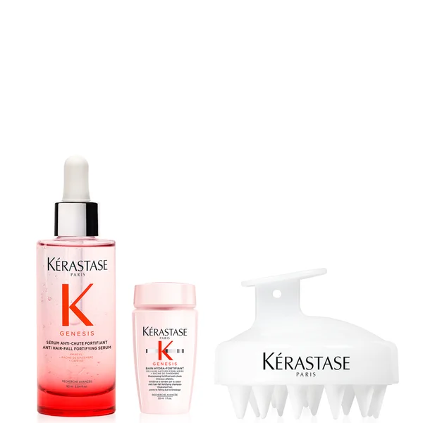 Kérastase Genesis Serum Anti-Chute Fortifiant Serum 90ml with Mini Deluxe Genesis Shampoo 30ml & Scalp Brush