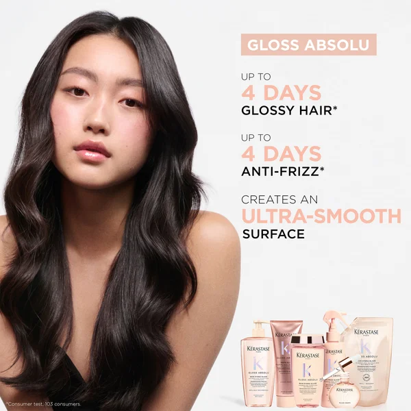Kérastase Gloss Absolu Shampoo With Glycolic Acid Hyaluronic Acid And Wild Rose In Oil 250ml