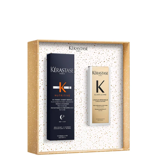 Kérastase Iconics Set for Nourishment 8H Magic Night Serum & Travel Size Elixir Ultime Hair Oil (Worth £77.50)