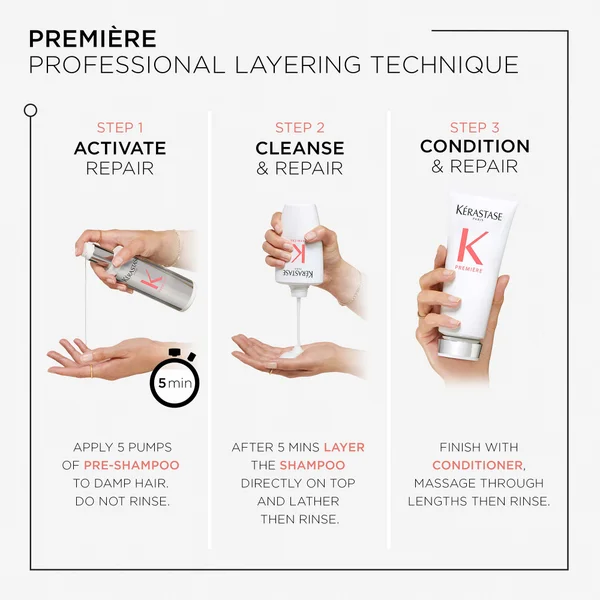 Kérastase Première Bonding Pre-Shampoo Hair Treatment For Damaged Hair With Pure Citric Acid 250ml [STEP 1- ACTIVATE REPAIR]