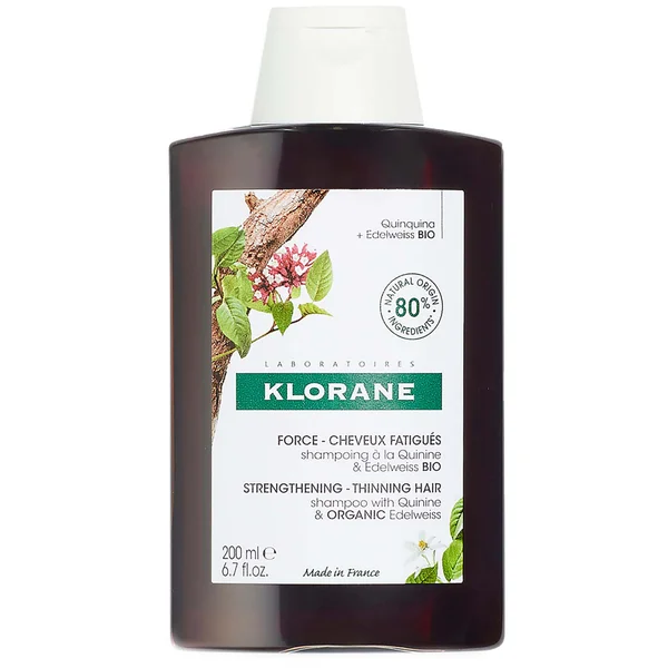 KLORANE Strengthening Shampoo with Quinine and Organic Edelweiss for Hair Thinning Loss 200ml