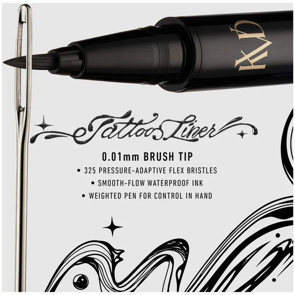 KVD Beauty Tattoo Liner Waterproof Liquid Eyeliner Trooper Black 0.55ml