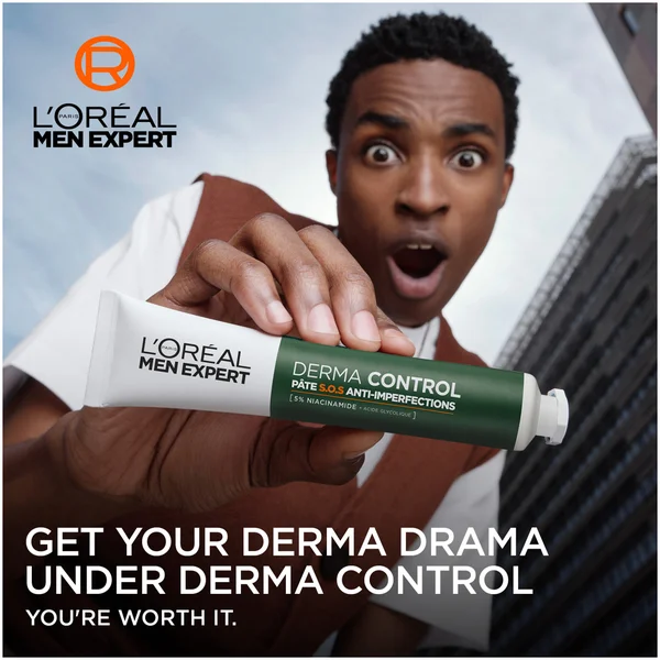 L'Oréal Men Expert Derma Control S.O.S Pimple Paste With 5% Niacinamide + Glycolic Acid 45ml