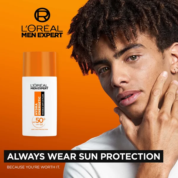L'Oréal Men Expert Hydra Energetic Daily SPF50+ Invisible Fluid With Antioxidant Vitamin C* 50ml