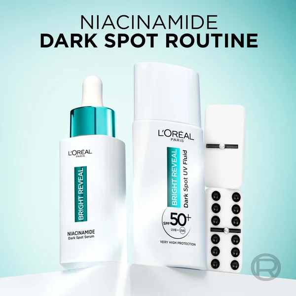 L'Oréal Paris Bright Reveal Niacinamide Dark Spot Set With Serum And UV Fluid SPF50+