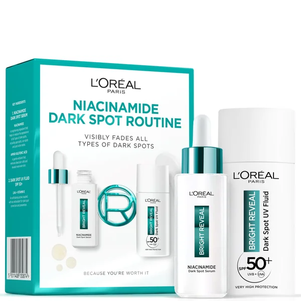 L'Oréal Paris Bright Reveal Niacinamide Dark Spot Set with Serum and UV Fluid SPF50+
