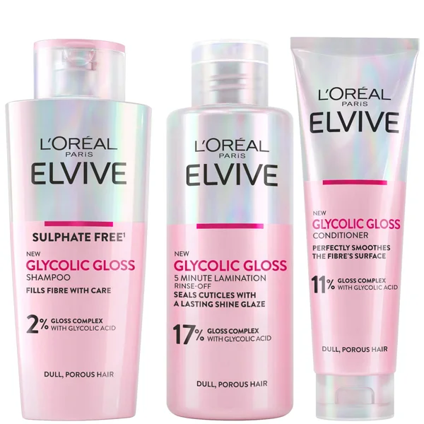 L'Oréal Paris Elvive Glycolic Gloss 3 Step Routine