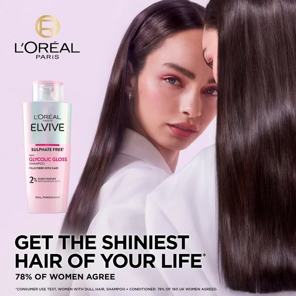 L'Oréal Paris Elvive Glycolic Gloss Shampoo And Conditioner Set For Dull Hair
