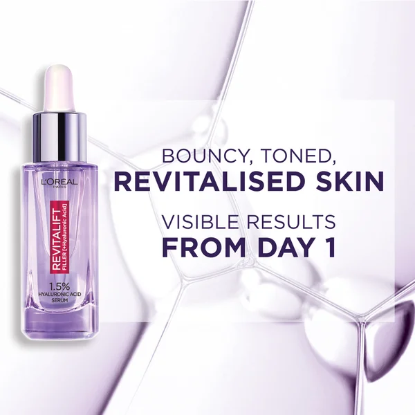 L'Oréal Paris Exclusive Revitalift Filler With 1.5% Hyaluronic Acid Anti-Wrinkle Dropper Serum Duo 2 X 30ml