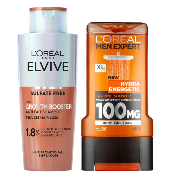L'Oréal Paris Men Growth Booster Shampoo and Hydra Energetic Shower Gel