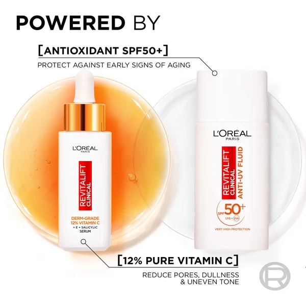 L'Oréal Paris Revitalift Vitamin C Brightening Set With Serum And SPF50 Fluid