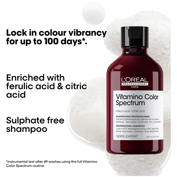 L'Oréal Professionnel Vitamino Color Spectrum Shampoo 300ml & Conditioner 200ml For Coloured Hair Lock In Colour For 100 Days