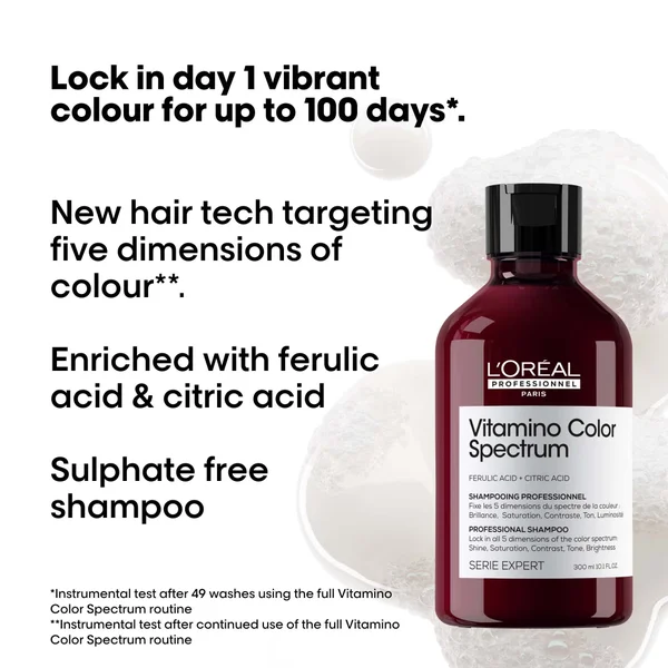 L'Oréal Professionnel Vitamino Color Spectrum Shampoo 300ml Rinse Off Hair Mask 250ml And Mini Mask And Shampoo Bundle