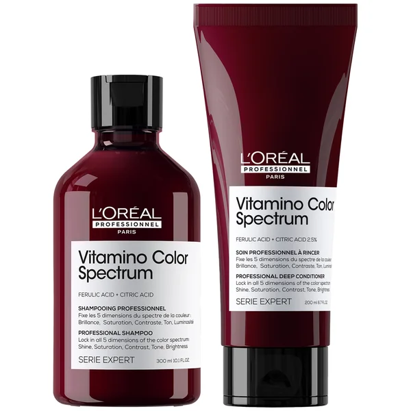 L'Oréal Professionnel Vitamino Color Spectrum Shampoo 300ml & Conditioner 200ml for Coloured Hair lock in colour for 100 days