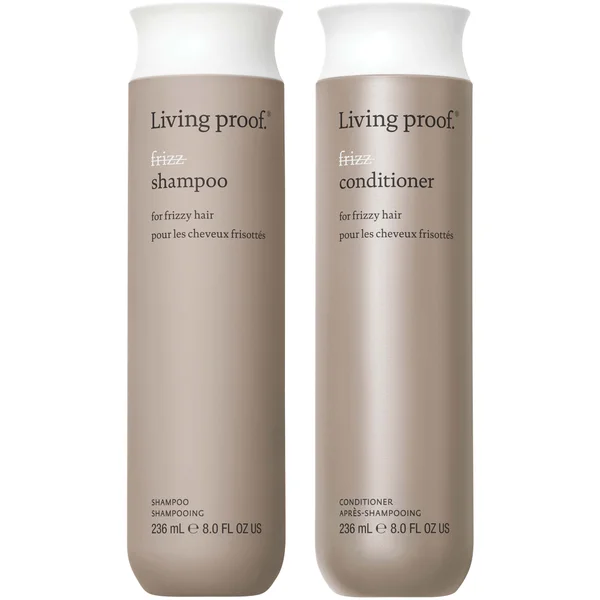 Living Proof No Frizz Shampoo and Conditioner Bundle for Frizz Control Smoothness and Shine
