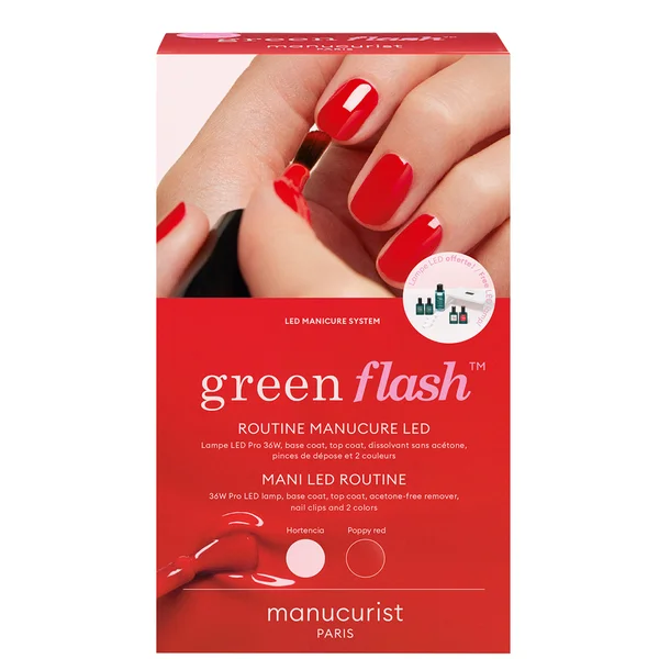 Manucurist Green Flash Retail Kit 36w - Hortencia & Poppy Red 15ml