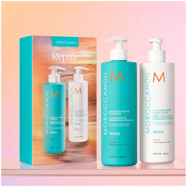 Moroccanoil Moisture Repair Shampoo And Conditioner 500ml Duo (Worth £82)