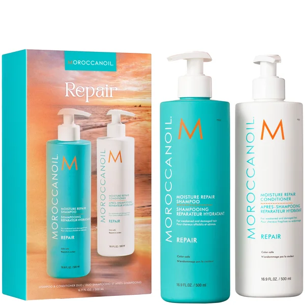 Moroccanoil Moisture Repair Shampoo and Conditioner 500ml Duo (Worth £82)