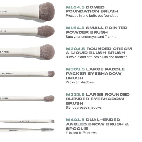 Morphe Along For The Glide 6-Piece Travel Brush Set (Worth £71)