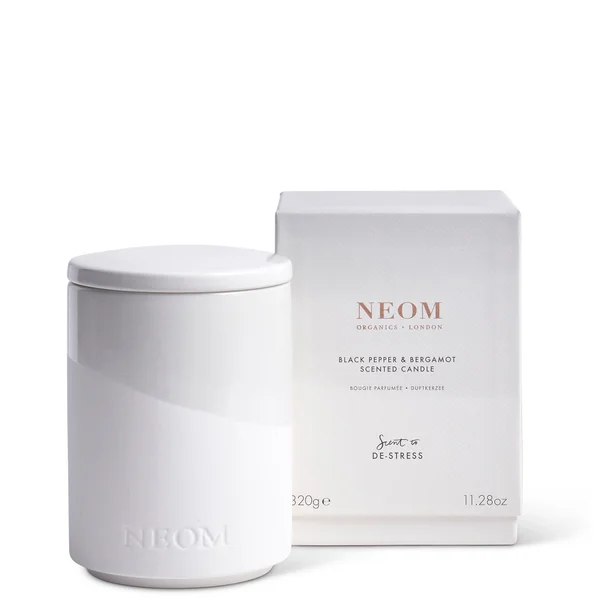 NEOM Wellbeing Black Pepper and Bergamot Scented Candle 320g