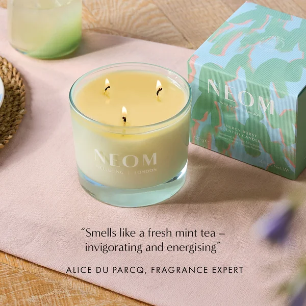 NEOM Wellbeing Energy Burst 3 Wick Candle 420g