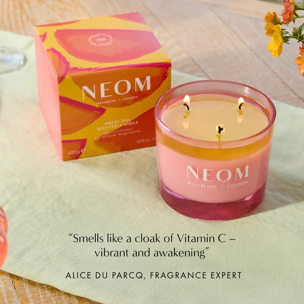 NEOM Wellbeing Great Day 3 Wick Candle 420g
