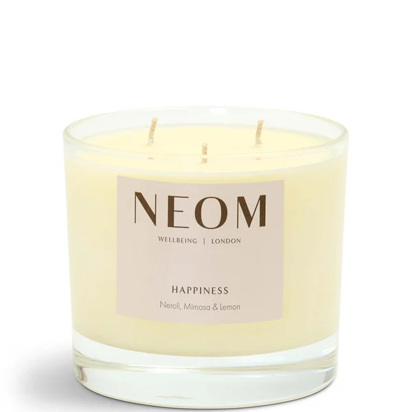 NEOM Wellbeing Happiness Scented 3 Wick Candle