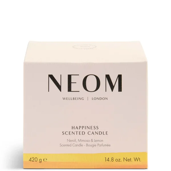 NEOM Wellbeing Happiness Scented 3 Wick Candle